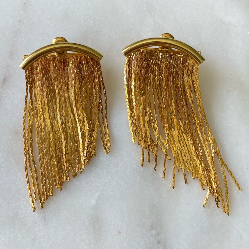 Asymmetrical Fringe Earrings - Picture 2 of 10